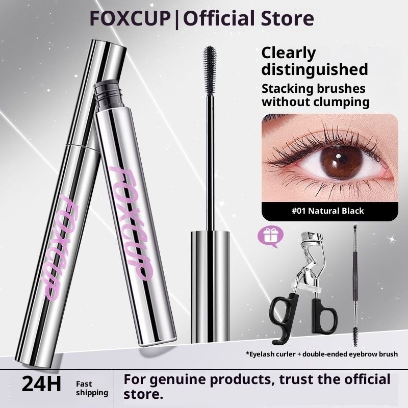 FOXCUP Mascara Đế Chống Thấm Nước Chống Mồ Hôi Kéo Dài Uốn Dày Đặc Không Mờ Tự Nhiên Lâu Dài Tạo Kiể