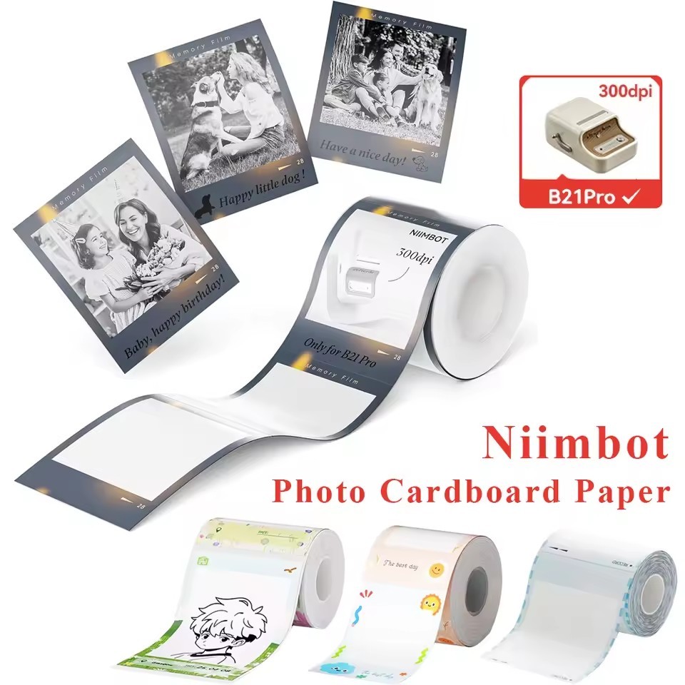 NiiMbot 300 DPI B21 Pro Máy in nhiệt Nhãn bìa cứng Nhãn dán in ảnh độ phân giải cao Giấy ảnh có mặt 