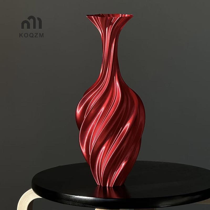 [KOQZM] Bình hoa in 3d Bình hoa phong cách hiện đại có họa tiết xoáy Bình trưng bày hoa thẩm mỹ để trang trí máy tính để bàn phòng khách [mới]