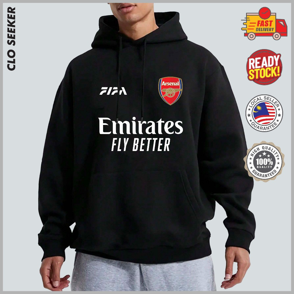 Arsenal X Emirates Fly Better Áo khoác nam Áo khoác thông thường hàng đầu Áo hoodie nam mới Chất liệ
