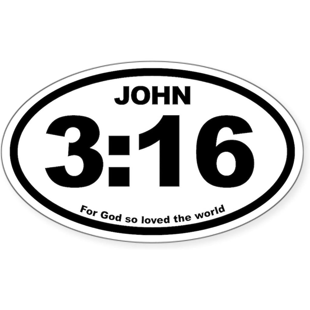 CafePress John 3: 16 Hình Bầu Dục Miếng Dán Ốp Lưng Xe Ô Tô