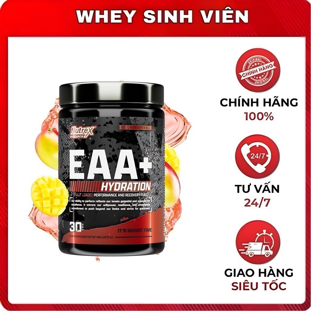 [Ảnh thật]  Bột EAA Nutrex | Nutrex EAA + Hydration Phục Hồi Cơ 30 Lần Dùng tại Whey Sinh Viên