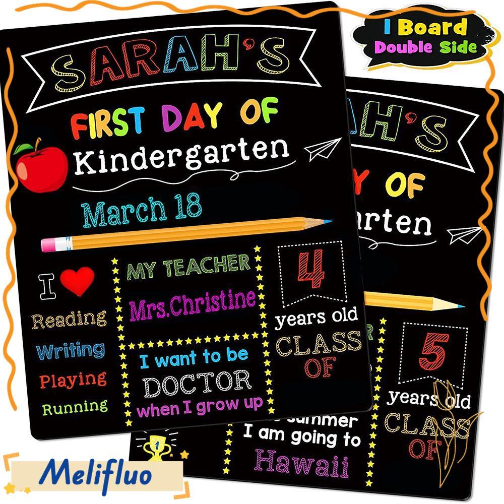 MELIFLUO School Board 1st Day of School Sign Boys Girls Mầm Non Kids Wood 10 "x12"