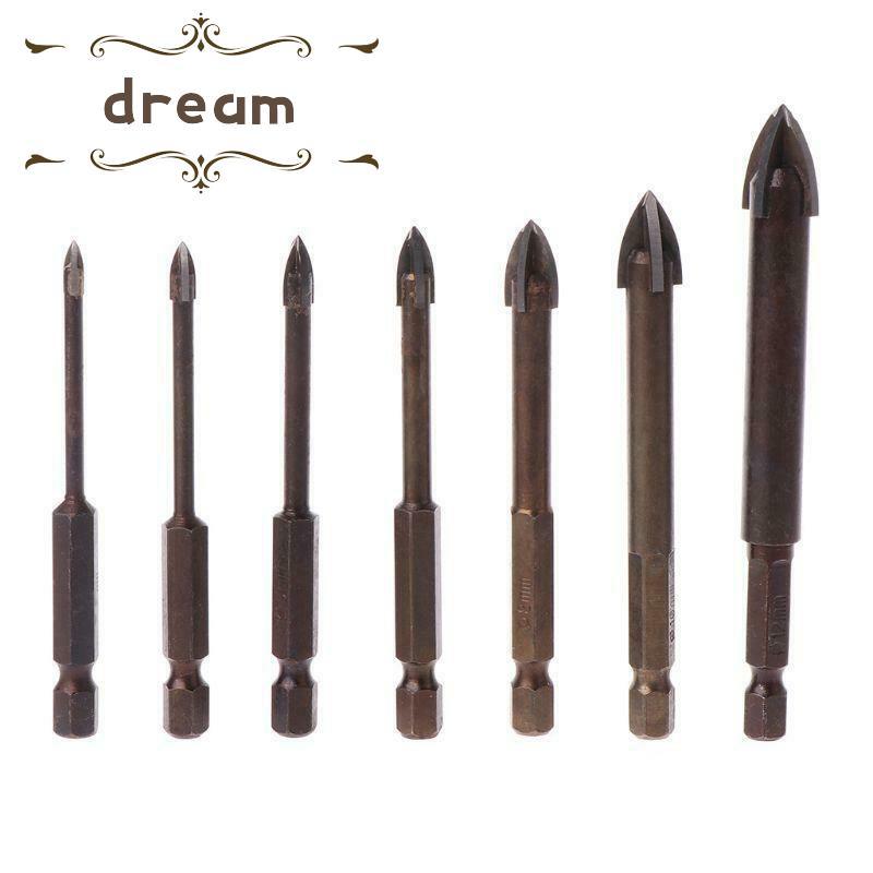 [dreamlife]Drill Bit Concrete Cutter Granite Hole Opener Spear Head Wood Brown Workshop