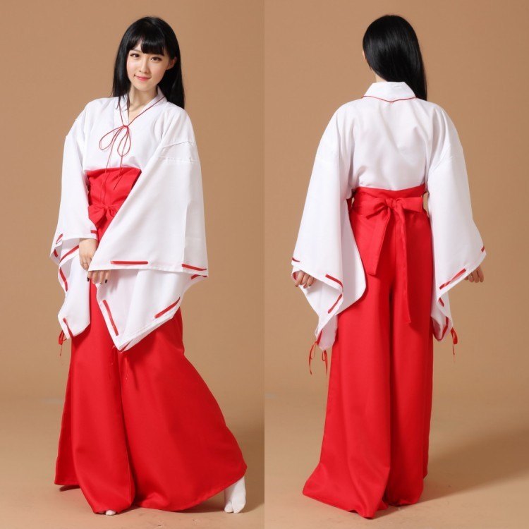 Anime Nhật Bản - Trang Phục Cosplay Áo Kimono Miko Kikyo Cho Halloween