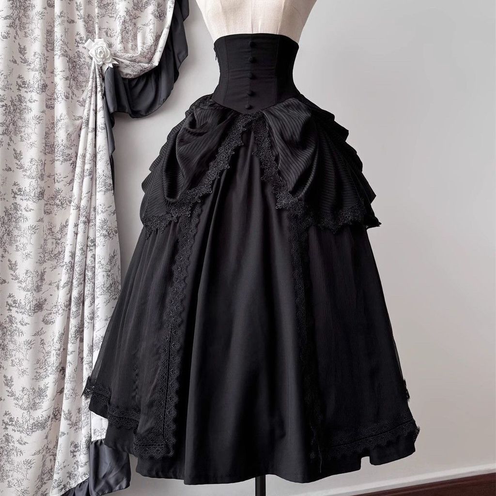 QF Shop Muppet Mind Notepad Váy xương cá lolita chính hãng Ji Tay áo