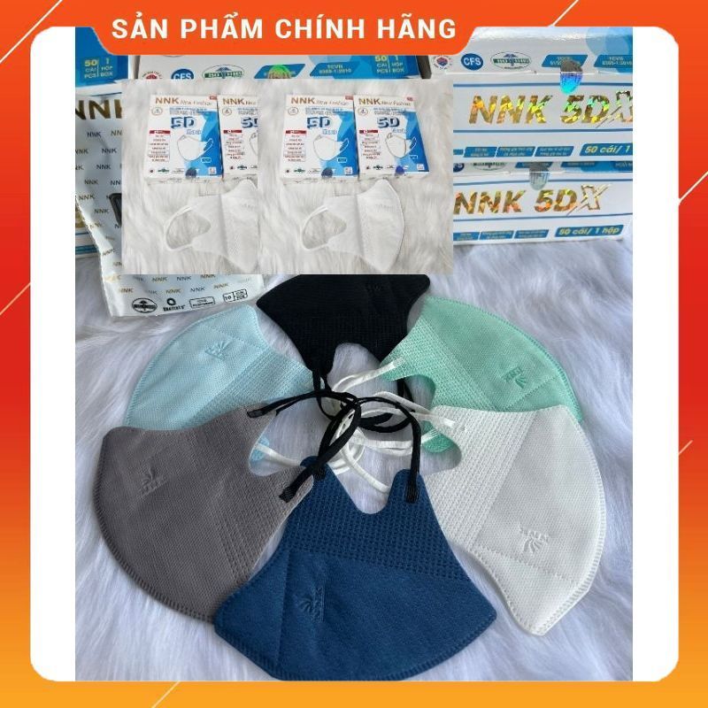 [Combo 250 chiếc] Khẩu trang 5d quai thun Nnk 4 lớp sms kháng khuẩn
