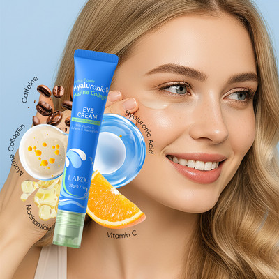 LAIKOU Hyaluronic Acid & Marine Collagen Eye Cream 20g với chất bôi làm mát Dưỡng ẩm chuyên sâu mịn màng & mềm mại