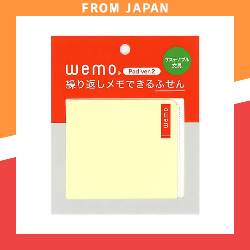 Wemo Pad Type Ver. 2 Reusable Memo Sticky Notes Pastel Yellow 1 sheet P2-PY Cosmo Tech Can be writte