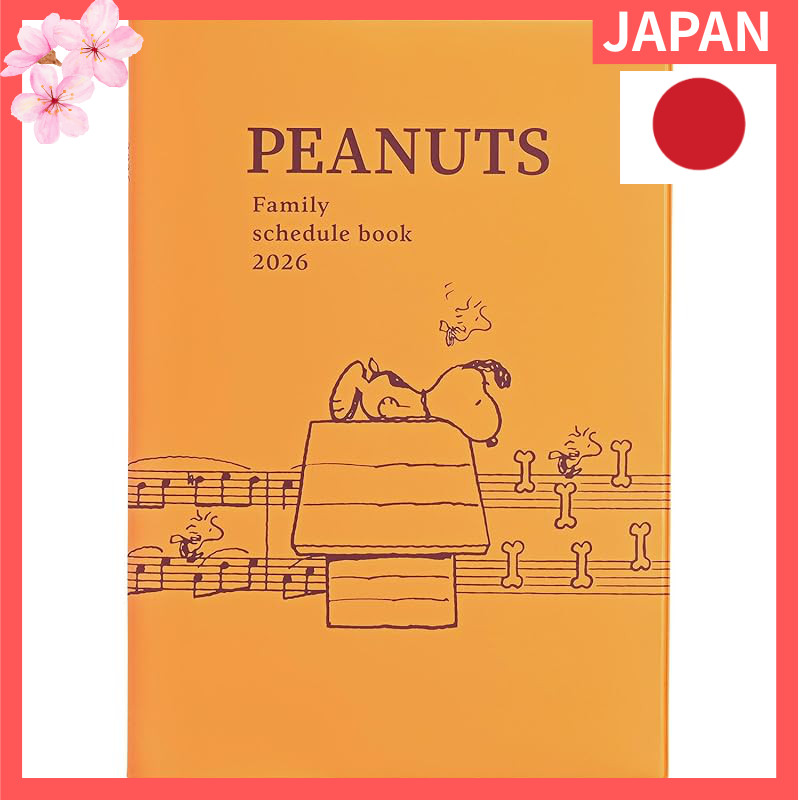 Kutsuwa Planner Snoopy Family Planner 2026 B6 Monthly Sunday Start Music 657SQF Begins December 2025