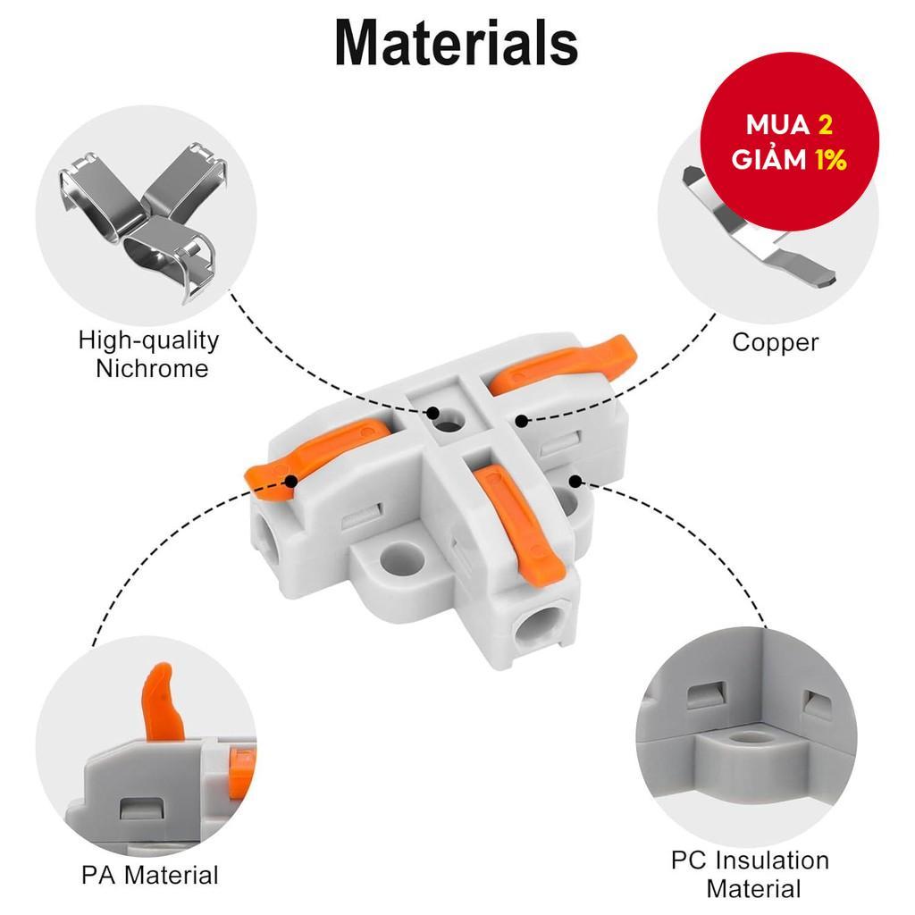 Bộ 10 cái đầu nối dây 3 cách T Tap, đầu nối tách nhanh cắm vào với 3/4 cổng, cho dây AWG 24-12.