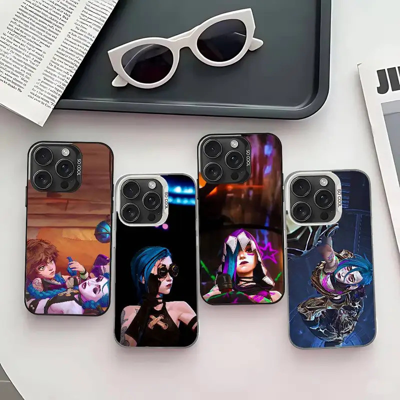 Arcane Jinx 2 Ốp Điện Thoại Sleek Bạc Chống Sốc Cho IPhone 17,16,15,13,12,11 Pro Max, X, XS, XR, 7,8
