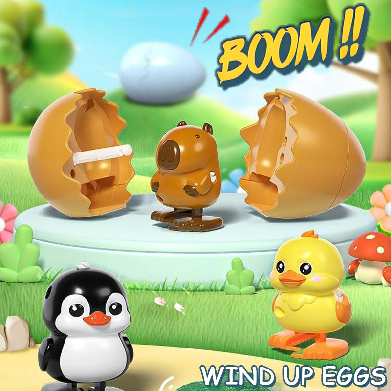 Vui nhộn Capybara Trứng Wind-Up Shell-breaking Đồ chơi Sáng tạo Tyrannosaur Chim cánh cụt Vỏ vỡ Đồ c