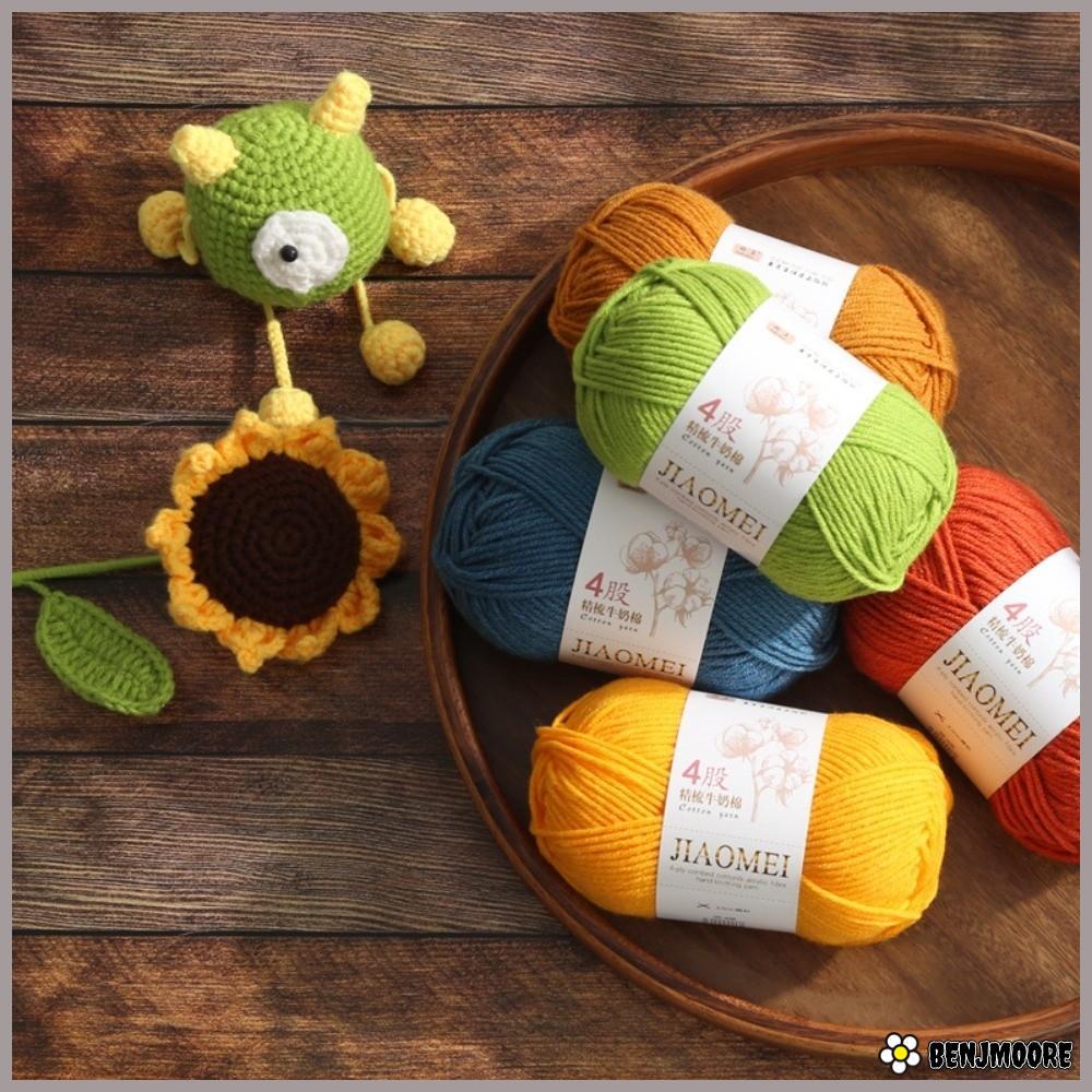 Sợi Chenille BENJMOORE, Sợi Móc Màu 84m, Trọng Lượng 4ply 35g Búp Bê Làm Sợi Cotton Sữa Thủ Công Thủ