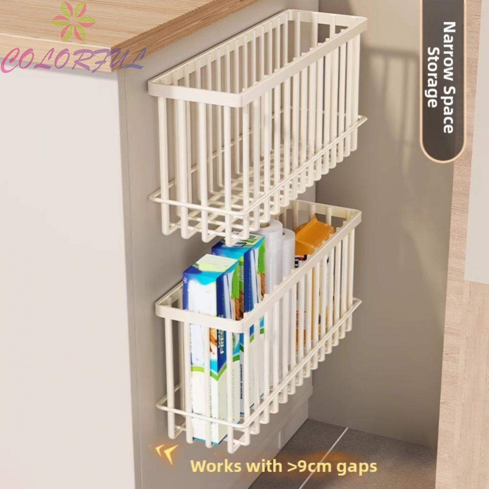 【COLORFUL】Wall mounted organizer,storage rack,set of 2 kitchen cabinet door storage boxes
