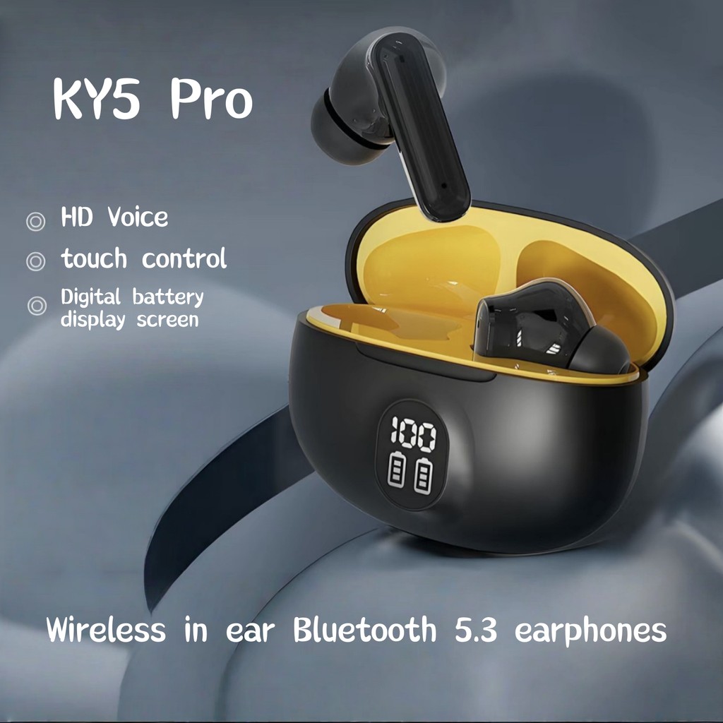 KY5 Pro: Công nghệ Bluetooth 5.3, màn hình pin kỹ thuật số, tai nghe nhét tai không dây