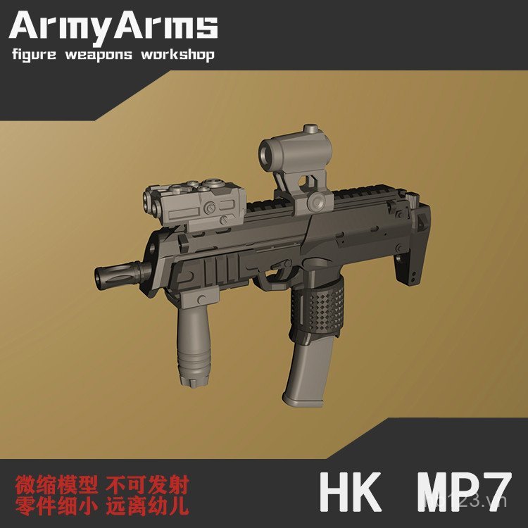 ArmyArms Khối xây dựng bên thứ ba Minifigure HK MP7 Charge 1 / 50 Dark Zone Mission G0059 N7GW