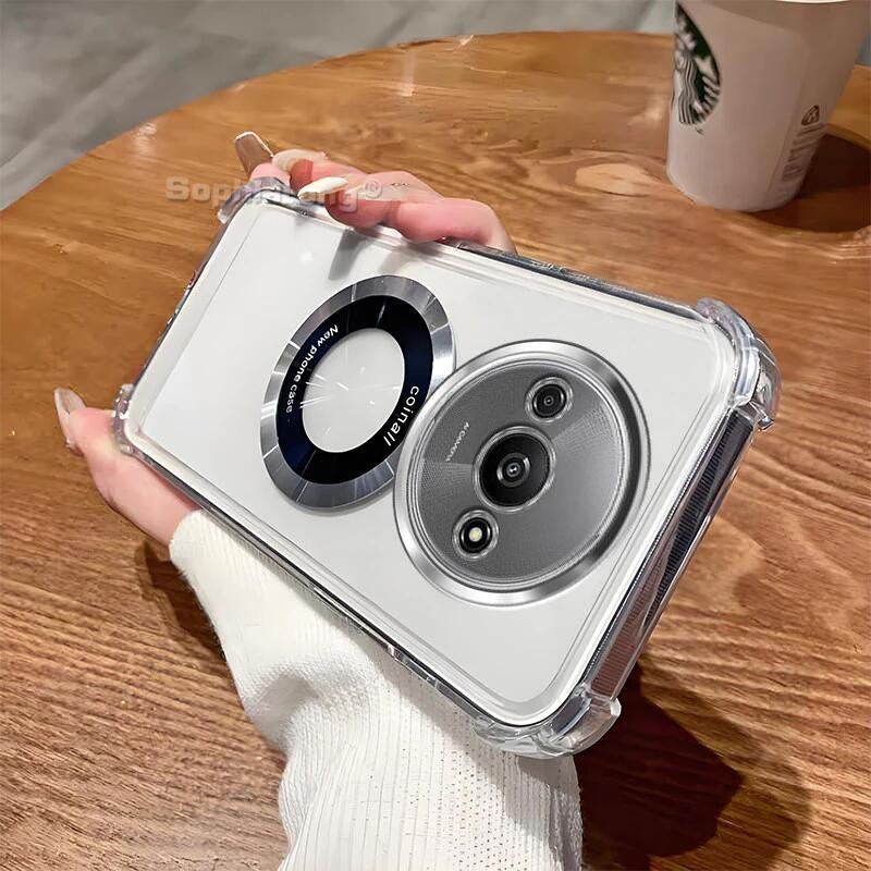 Ốp điện thoại Cho Xiaomi POCO C61 Redmi A3 2024 A3X Mềm Trong Suốt Mạ Gương Từ Tính Ốp điện thoại Re