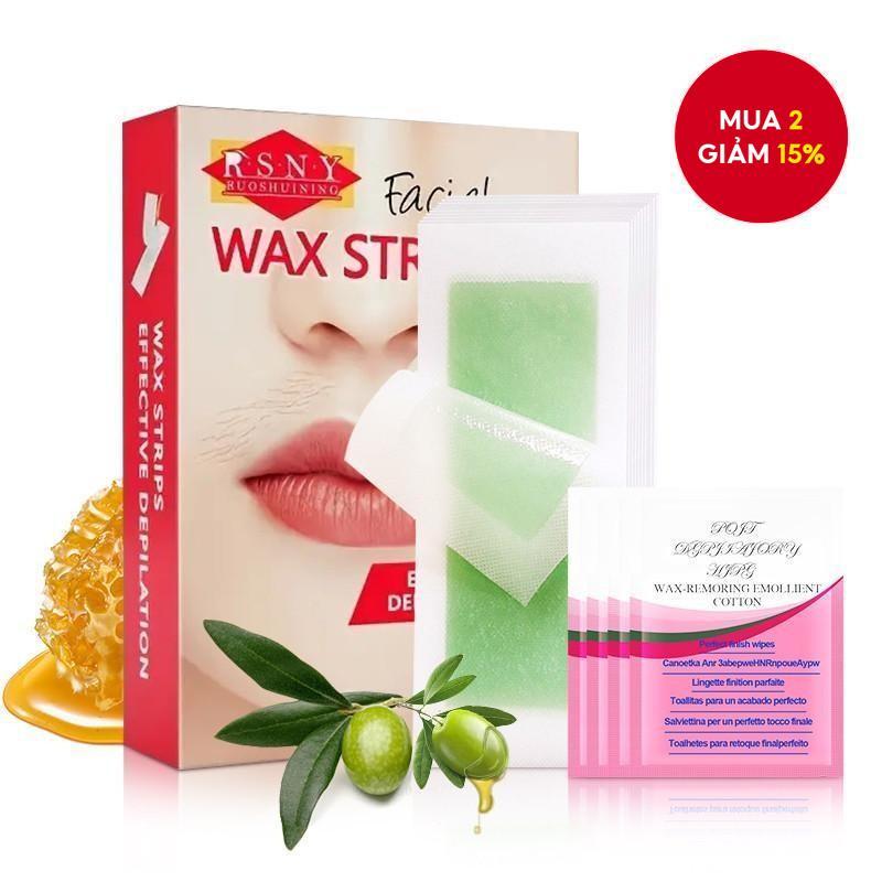  72 dải sáp mặt giấy tẩy lông không đau giấy sáp rụng lông nhanh chóng cho da nhạy cảm bao gồm 3 khăn lau dầu làm dịu 