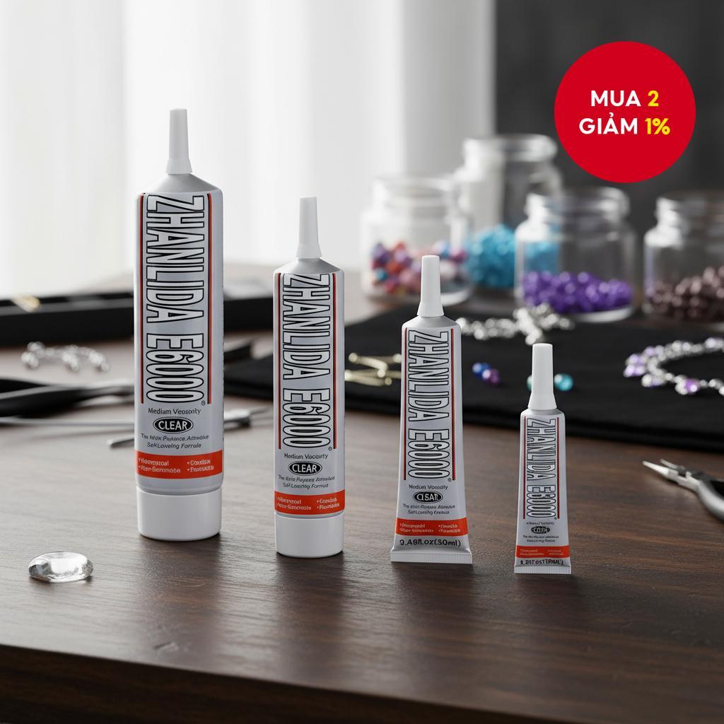 Keo dán trang sức trong suốt E6000 25/50/110ML – Keo dán cho đá rhinestone, trang trí và liên kết DI