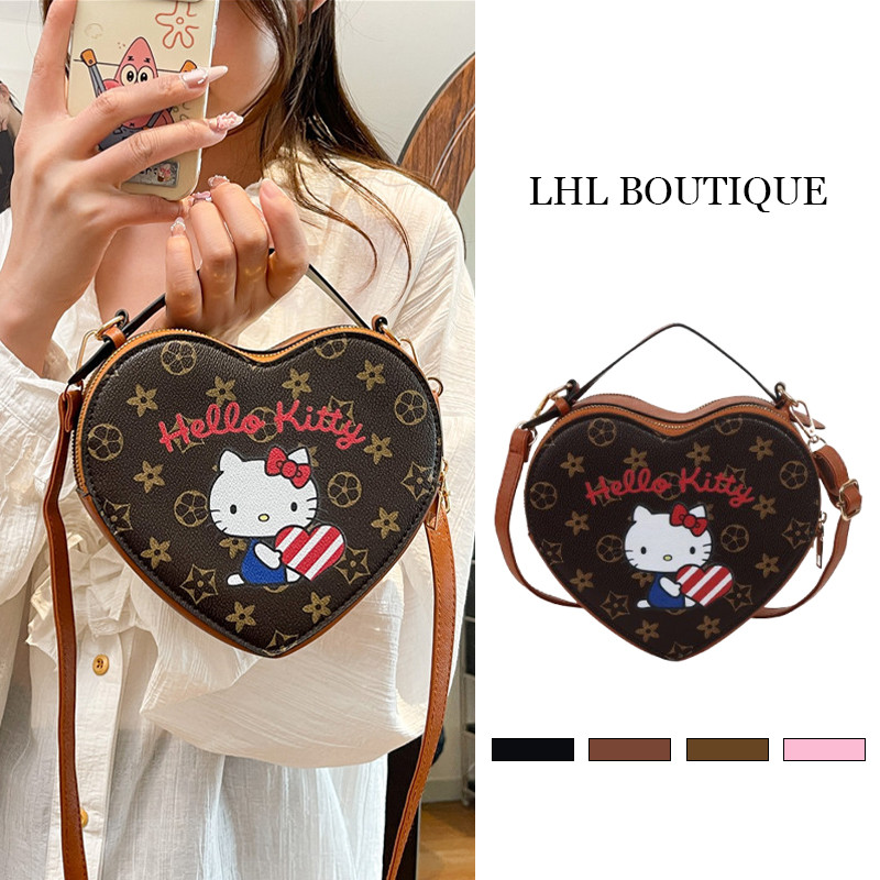 LHL BOUTIQUE  Hoạt Hình Dễ Thương KT In Hình Trái Tim Túi Đeo Vai Thời Trang Sáng Tạo Đa Năng Túi Xá