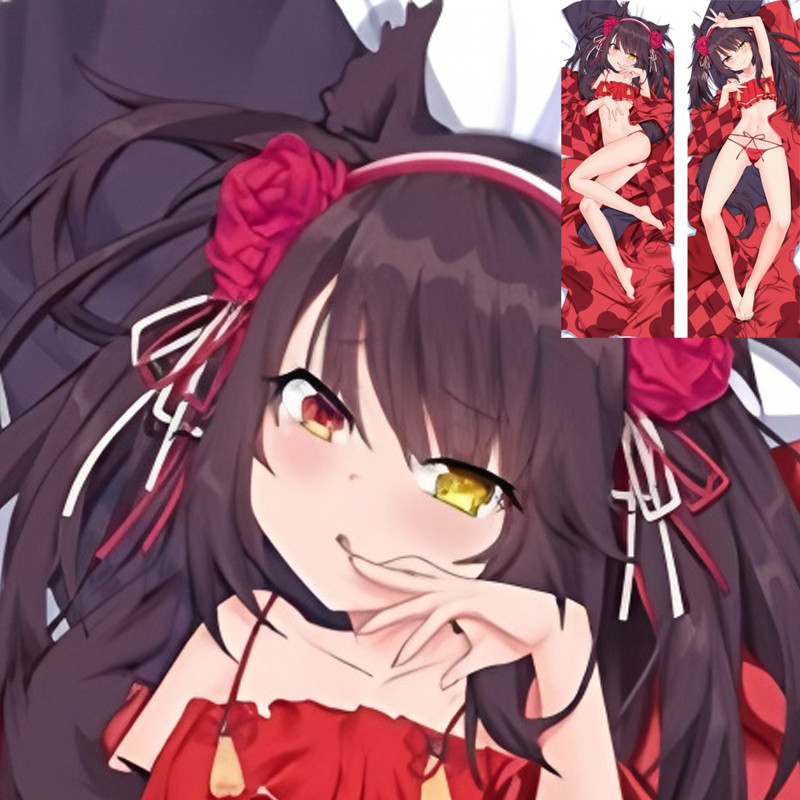 NGÀY A LIVE Tokisaki Kurumi Nightmare Anime Dakimakura Cover Ôm Body Gối 50 * 150CM Otaku Vỏ Gối Ngủ
