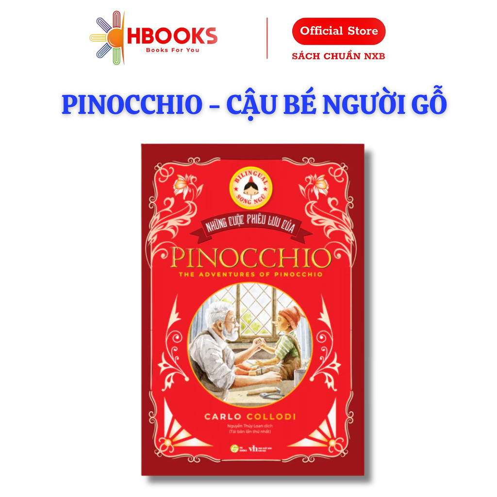 Sách:  Pinocchio Cậu Bé Người Gỗ - Bản Song Ngữ Có Note Từ Vựng - HG BOOKS