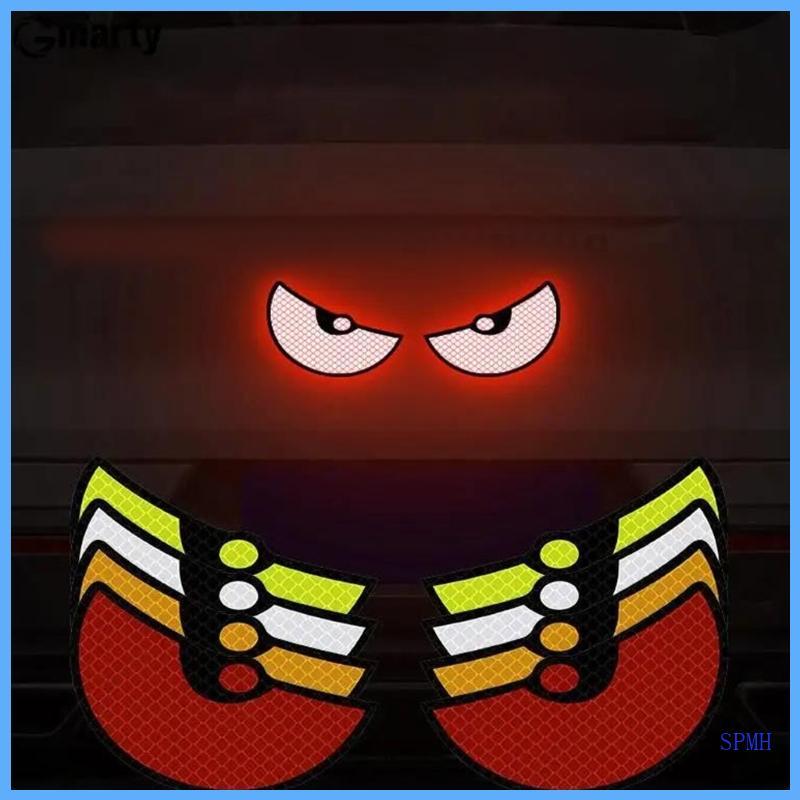 Siêu 1 Xe Máy Ô Tô Quỷ Mắt Phản Quang Dán Phía Trước Phía Sau Dính Trang Trí Phản Quang Dán Xe Deco