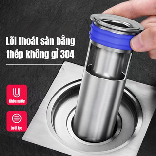 Nắp Thoát Nước Sàn Inox SUS 304 Chống Mùi Hôi Chống Côn Trùng Thoát Nước Nhanh Lọc Tóc Hiệu Quả Dễ Lắp Đặt