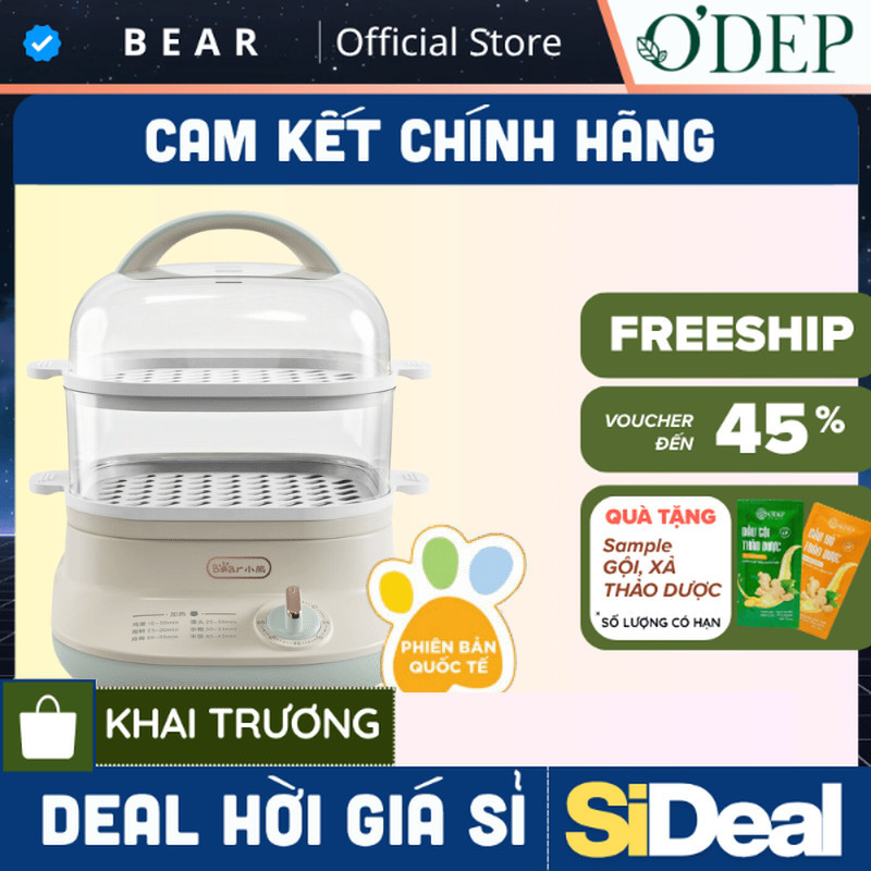 Nồi hấp thức ăn đa năng Bear DZG-C60Q8 - Hàng Chính Hãng - BH 18 tháng - SIDEAL SIO