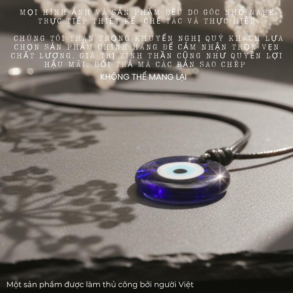 [ ĐỦ 10 MÀU EVIL EYE ] Vòng cổ Evil Eye thủy tinh 2.5cm dây sáp rút - có thể tuỳ chỉnh kích thước