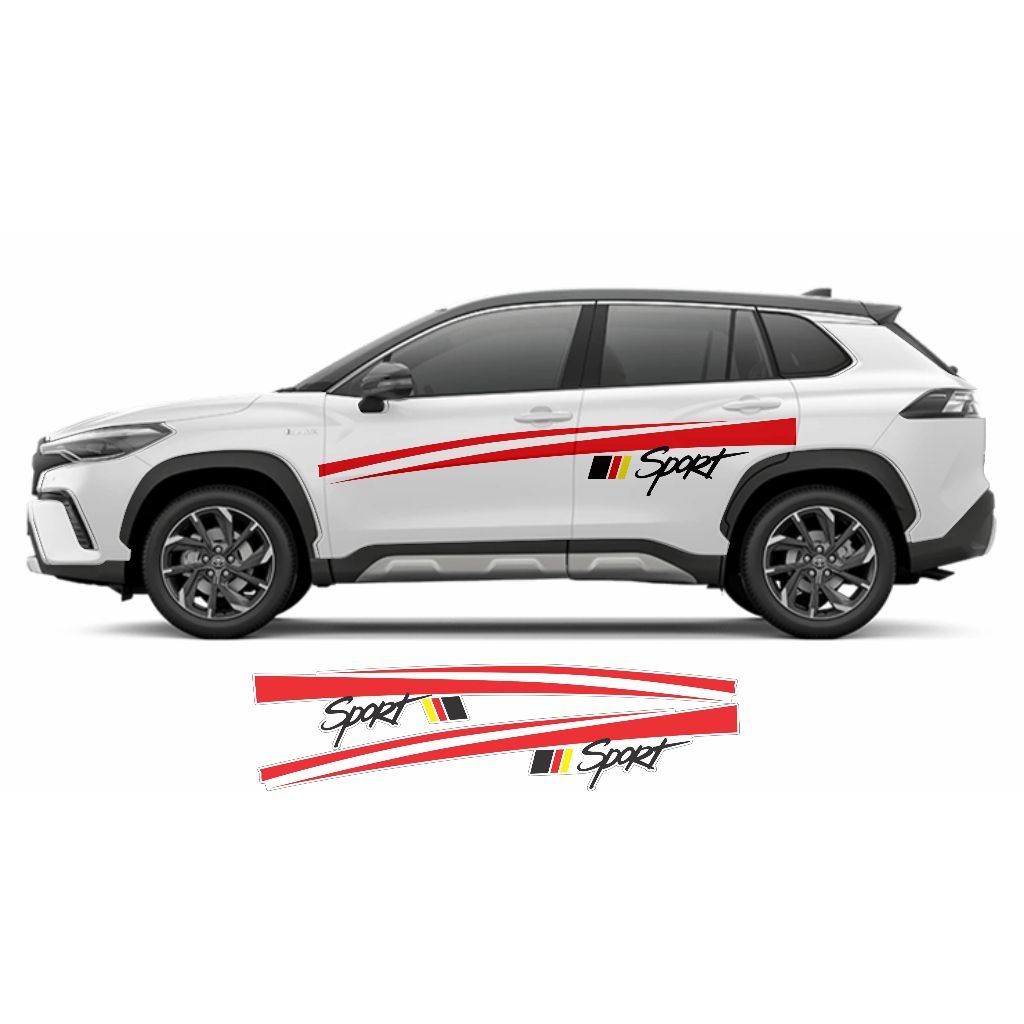[Tem dán 2 bên sườn xe ô tô Toyota Crolla Cross, tem chất lượng, chịu nắng mưa, tem xe 7 chỗ