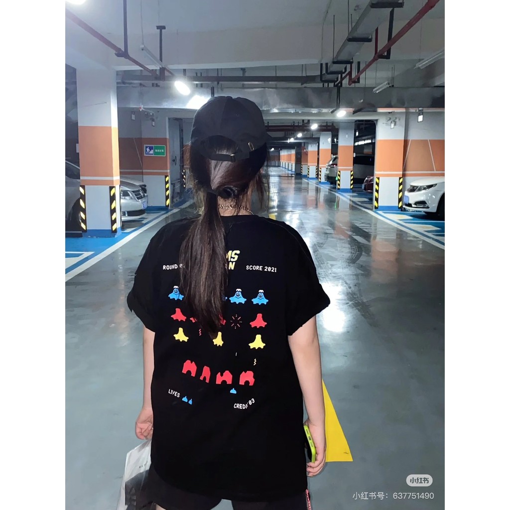 BEAMS Airplane Battle Haina Baichuan Welcome Guest Pine Red Rope Short Sleeve Couple Style T Shirt