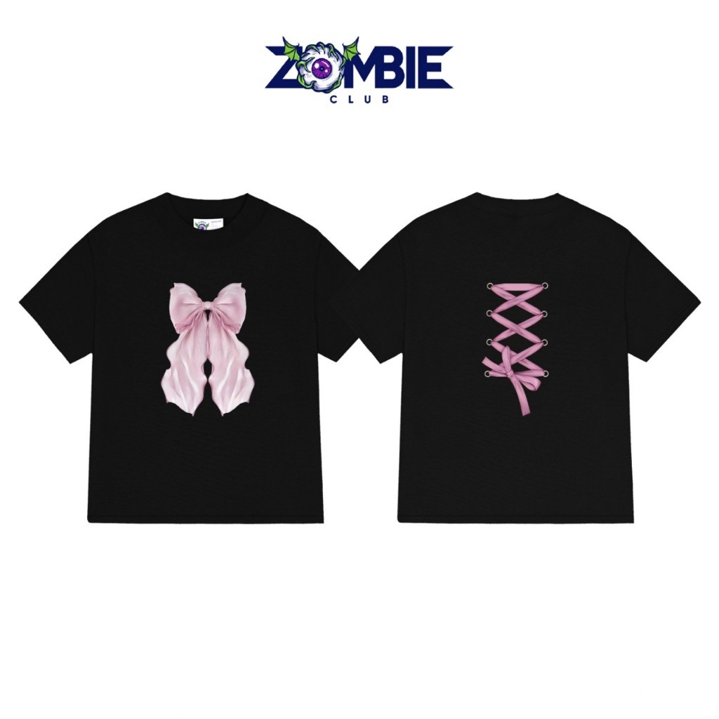 Áo Baby Tee Zombie Club,BOW TIE, Cotton 100 Chính Hãng