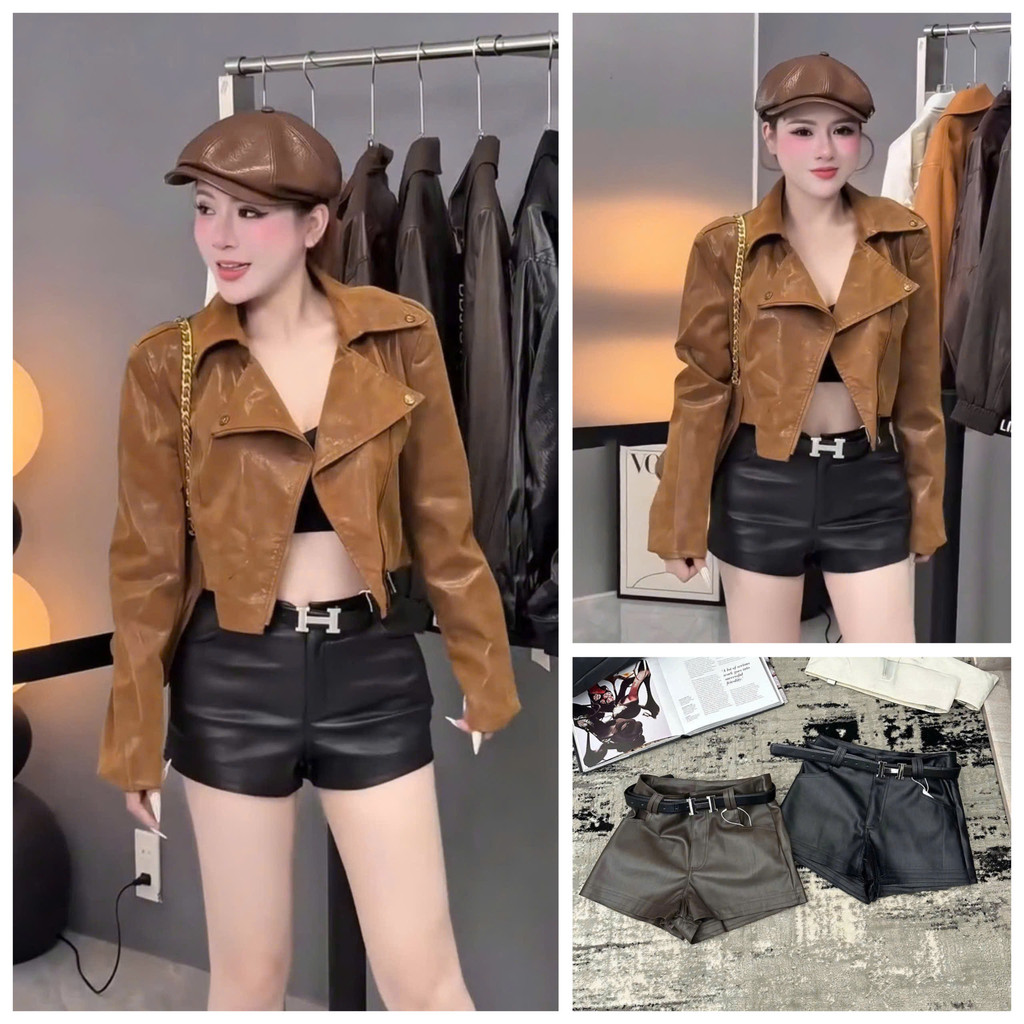 [Follow shop nhận mã 10k] Quần short sooc da ôm kèm đai H BORY STORE QCCC QCL1 QS0509 6977