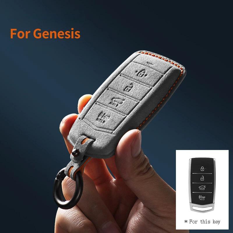 Dành Cho Xe Hyundai 2020 Genesis G70 G80 EQ900 G90 Da Lộn Từ Xa Chìa Khóa Xe Ô Tô Giá Đỡ Vỏ Móc Khóa