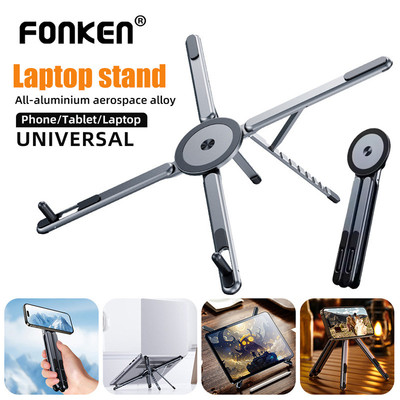 Fonken Đa Năng Từ Laptop Đứng Nhôm Cầm Tay Selfle Stick Có Thể Gập Lại Chân Máy Để Bàn Giá Đỡ Điện Thoại