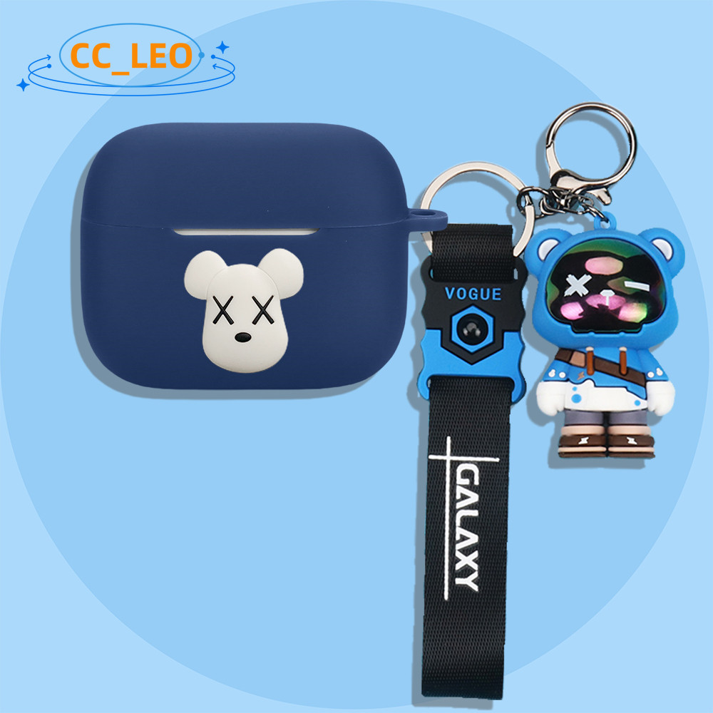 Case for iQOO TWS 5 Silicone Soft Case Cartoon Astronaut Piggy Cute Bulldog Keychain Pendant Suitabl