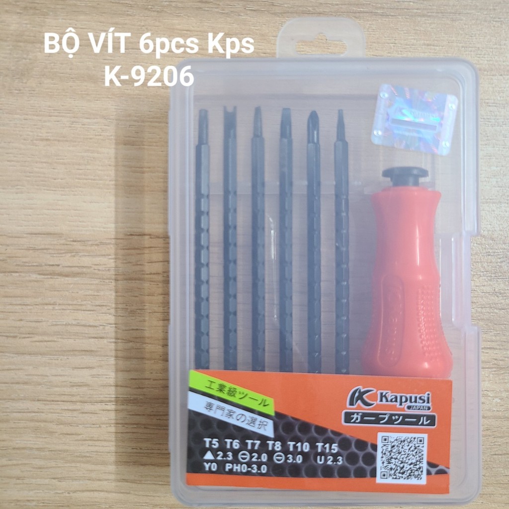 BỘ TUA VÍT 6 CHI TIẾT KAPUSI K9206