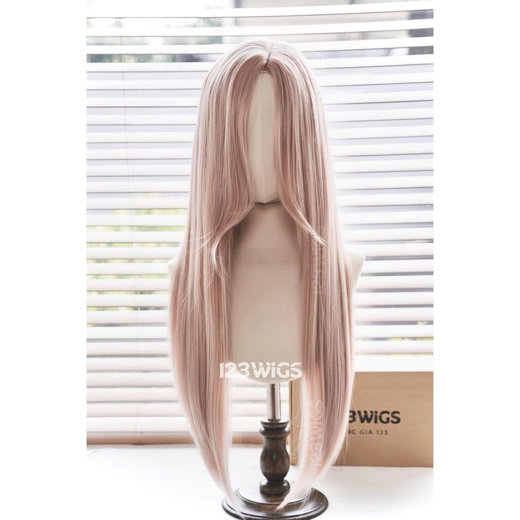 123WIGS - Bộ lưới Da LACE U2 - Thẳng dài - Hai mái layer - Màu hồng khói 61195