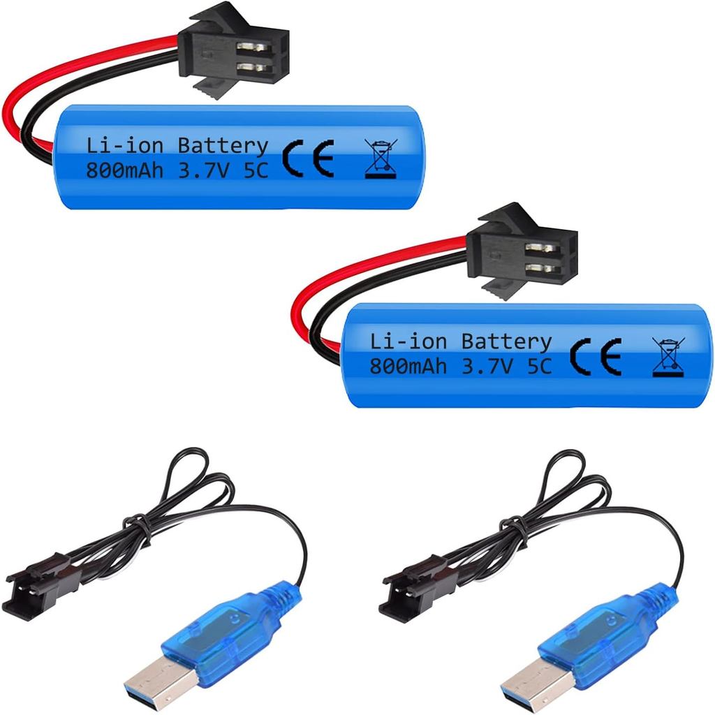 Pin Li-ion 3.7V 800mah 2 Gói Có Bộ Sạc USB SM-2P Cắm RC Pin Sạc Tương Thích Với Ô Tô Điều Khiển Từ X