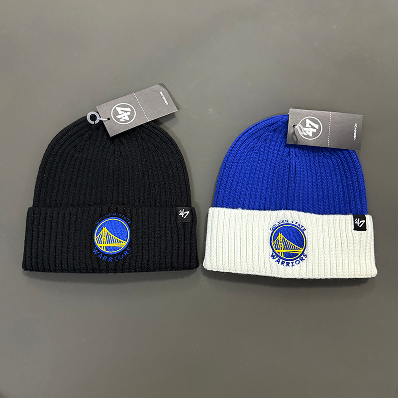 Mũ dệt kim 47Brand Warriors NBA, thêu logo, phù hợp thu đông cho nam và nữ