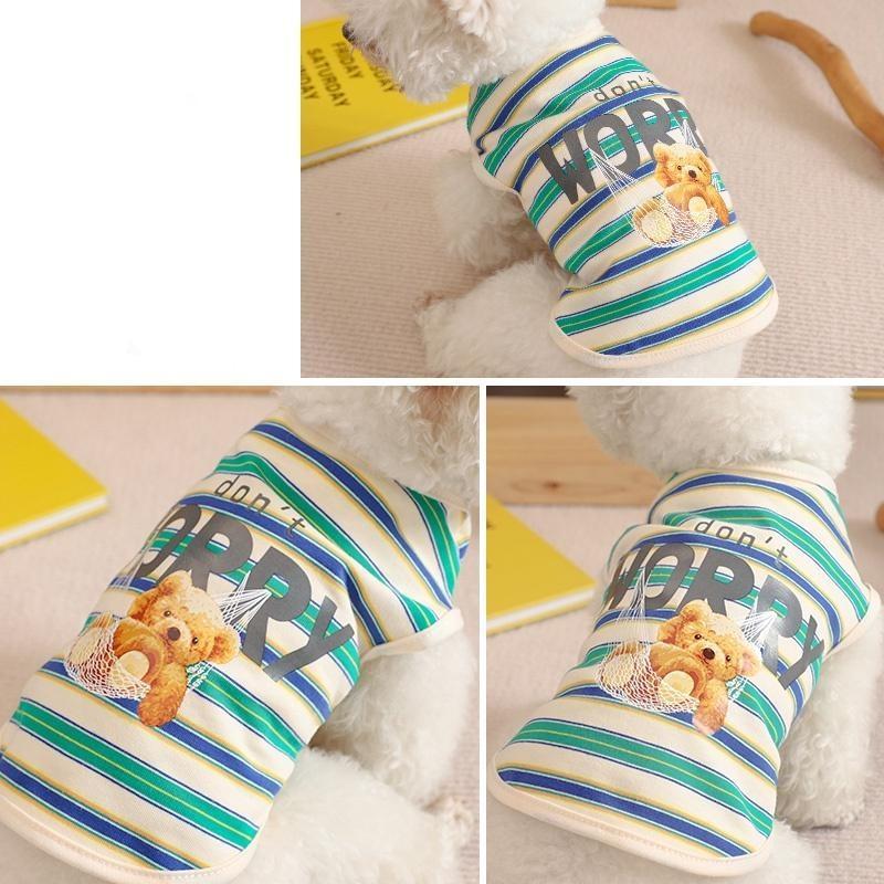 Xoay Gấu Thú Cưng Chó Mèo Quần Áo Cho Nữ Và Nam Chó Con Shitzu Quần Áo Terno Mèo Vest Thoáng Khí Mỏng Phần