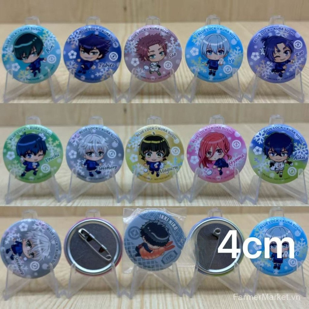 Khóa Xanh KURA SUSHI Yoichi Isagi Rin Itoshi Meguru Bachira Huy Hiệu Quà Tặng