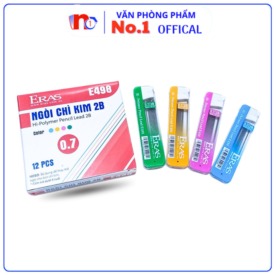 Ngòi Chì Kim 2B 0.5mm E4980A Hiệu Eras Tiện Lợi, Phù Hợp Cho Học Sinh, Sinh Viên, Văn Phòng VPP No.1