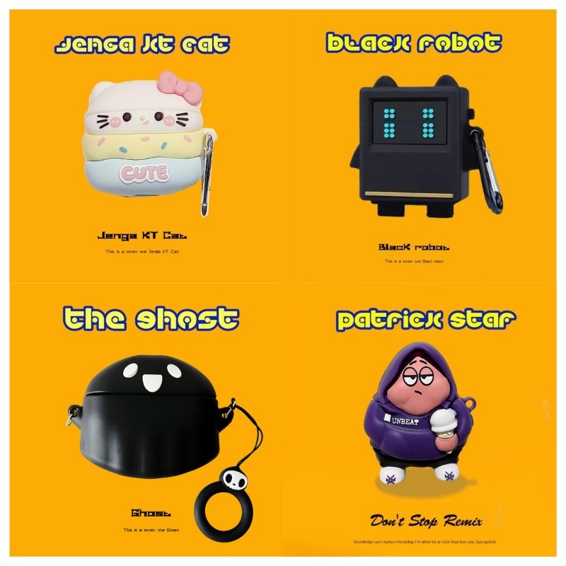 [Chất Lượng Tốt] Ốp Lưng Cho Anker Soundcore Liberty 4NC Carton Silicone Tai Nghe Bìa Mềm Có Móc