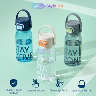 Bình Nước thể thao nhựa Tritan Inochi Kita Base dung tích 560ml/720ml quai xách tiện lợi nắp mở 1 chạm Happy Mall