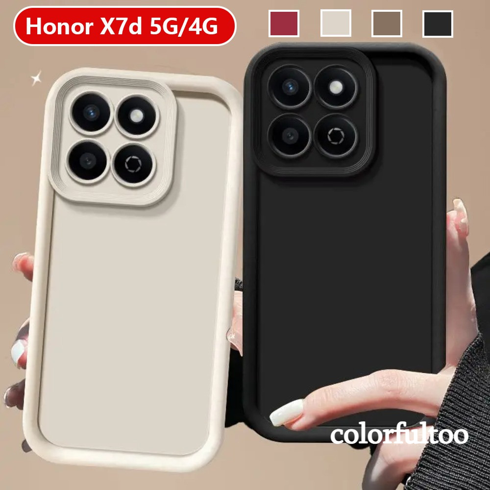 Ốp Cho Honor X7d X 7D HonorX7d 5G 4G Vỏ Điện Thoại Silicon Lỏng Màu Trơn Đơn Giản Macaron Màu Kẹo Mắ
