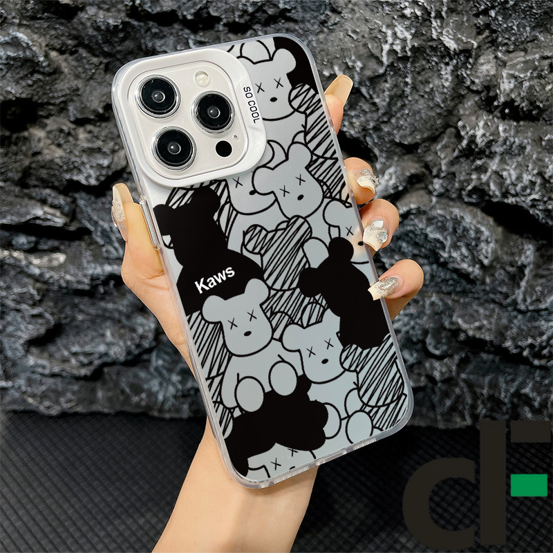 Ốp Lưng iPhone Gấu hung bạo Kaws IMD Nhám Chống Sốc Bảo Vệ Camera - iP 11/12/13/14/15/16/17/Air/Plus