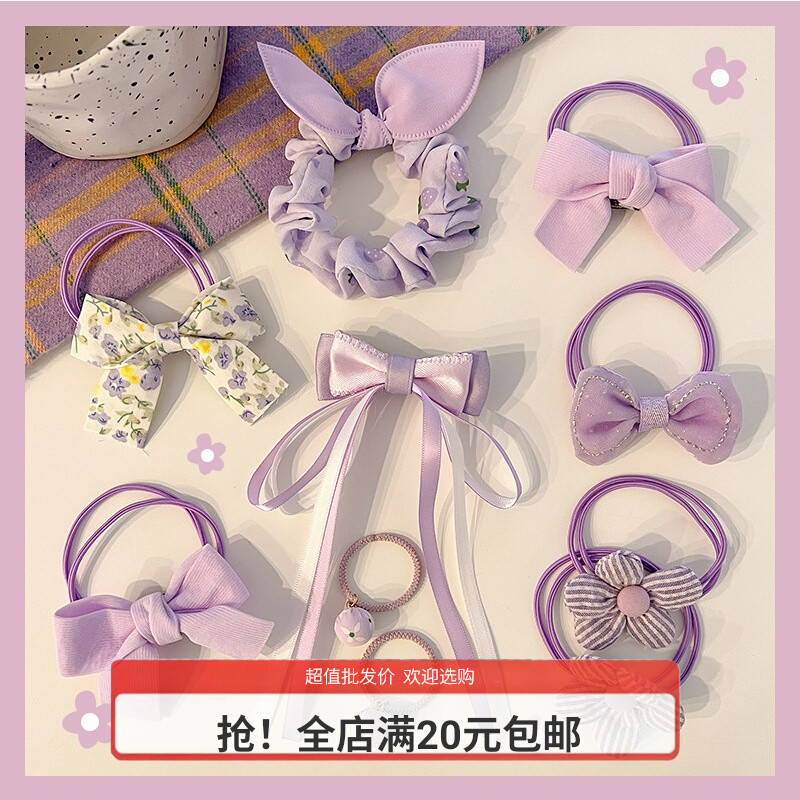 Trẻ Em Nơ Tóc Cô Gái Bé Dễ Thương Mũ Đội Đầu Bộ Bé Gái Không Làm Tổn Thương Tóc Cao Su Dây Buộc Tóc 